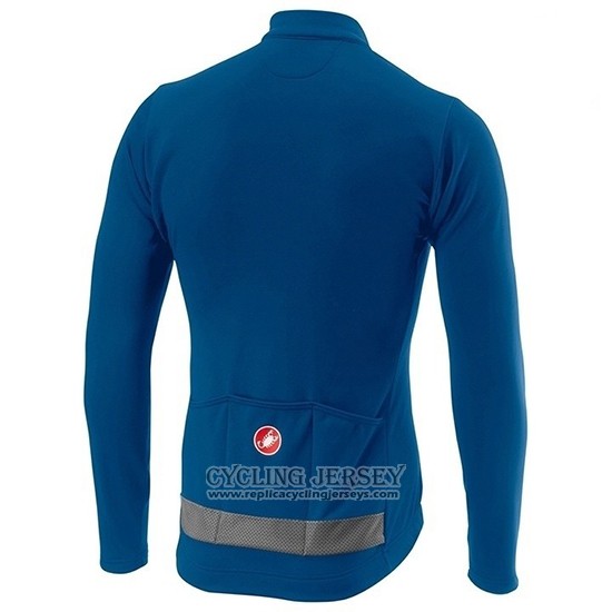 2019 Cycling Jersey Castelli Puro 3 Blue Black Long Sleeve And Bib Tight